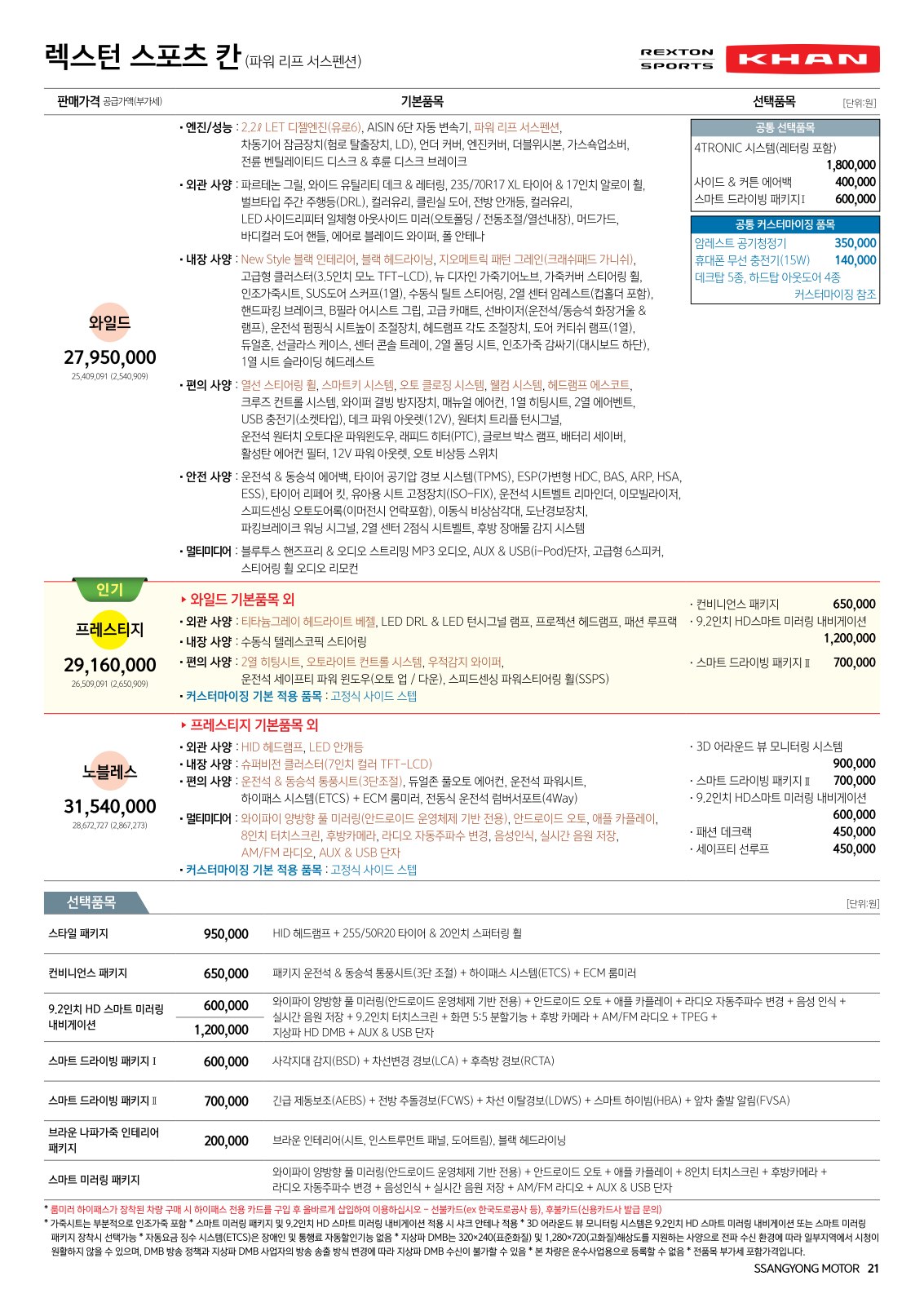 2020 KG모빌리티 렉스턴스포츠&칸 카탈로그 이미지 - 988726878_wtr7sWzf_Khan_price_2007_1_02.jpg