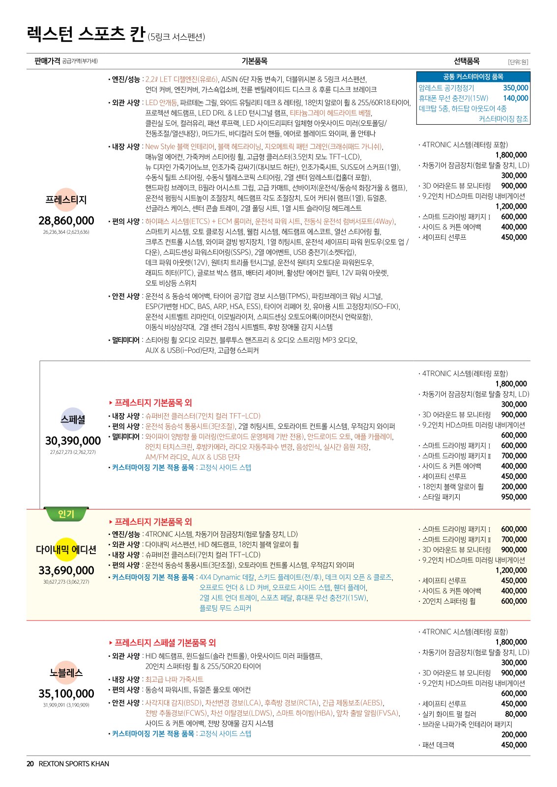 2020 KG모빌리티 렉스턴스포츠&칸 카탈로그 이미지 - 988726878_zFPXpdLN_Khan_price_2007_1_01.jpg