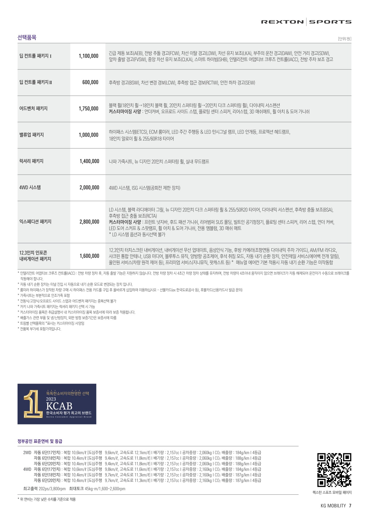 2023 KG모빌리티 렉스턴스포츠 카탈로그 이미지 - 661738185_31lXW4aH_RextonSports_price_2305_1_02.jpg